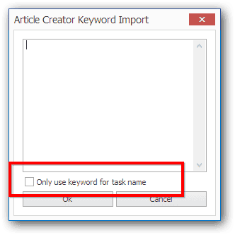 bulk article creator task name checkbox