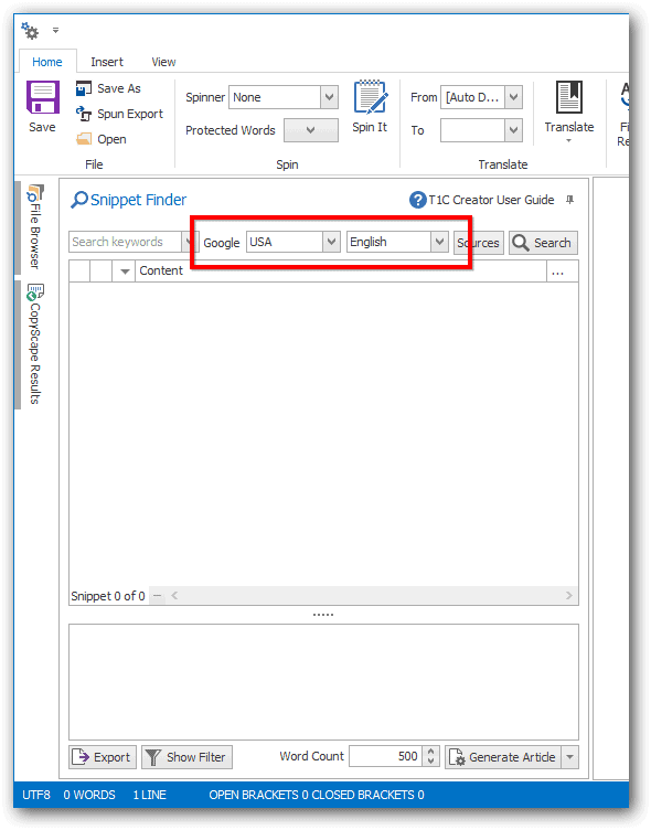 t1c language select