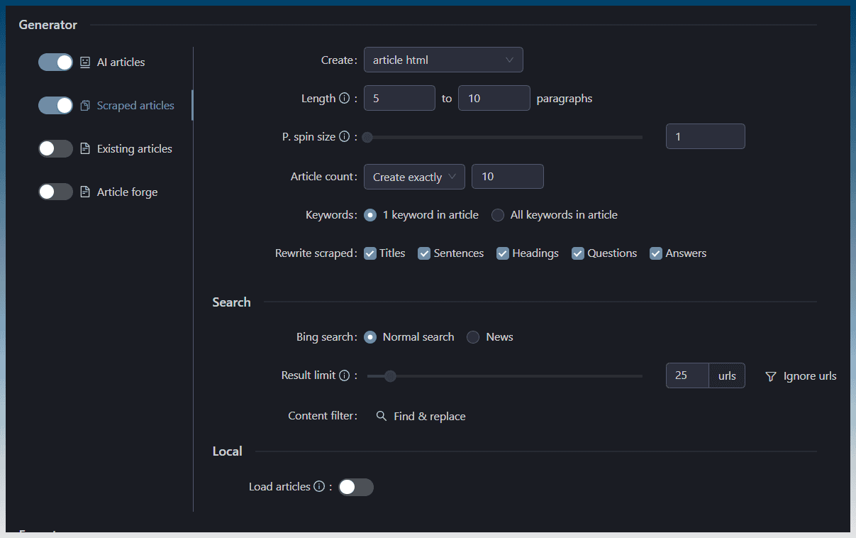 best article generator