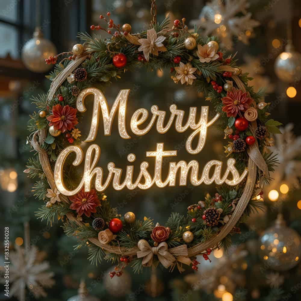 christmas tree decoration,“The Christmas tree stands beautifully decorated with sparkling lights, shimmering ornaments, and touches of festive color that fill the room with warmth and wonder. Each dec