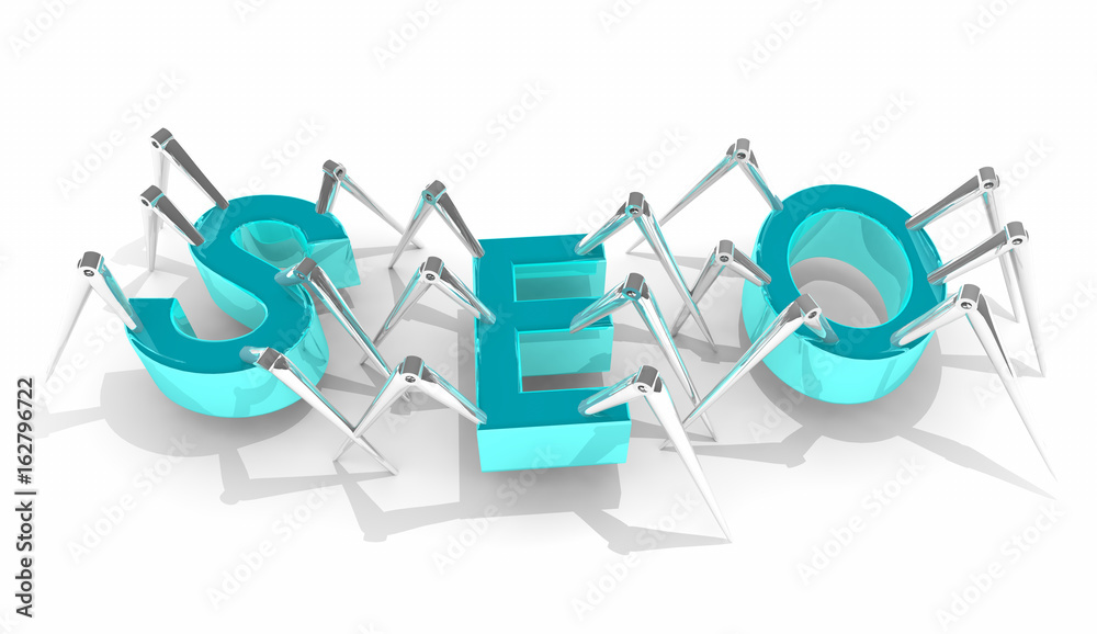 SEO Search Engine Optimization Crawler Bots 3d Illustration